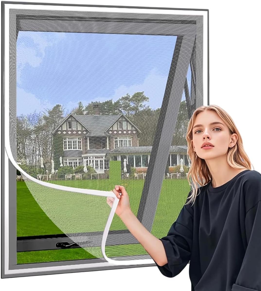 Quick-Install Window Screen – No Tools Required 70x150cm White