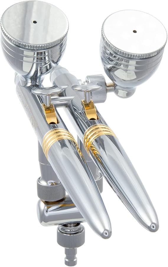 Harder & Steenbeck Airbrush Kit - Evolution CRplus Twin-Action - German-Engineered Dual Action Painting Set with Gravity Feed - 0.4mm and 0.6mm Self-Centering Nozzle - 126304