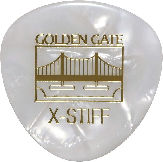 Golden Gate MP-125 Deluxe Flat Pick - Rounded Triangle - Pearloid - X-Stiff