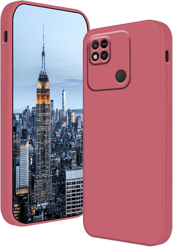 Compatible with Redmi 10A Case Silicone Liquid Dark Green, Soft Smooth Touch for Xiaomi Redmi 10A Phone Case Silicone Shockproof Thin Cover (Camellia)