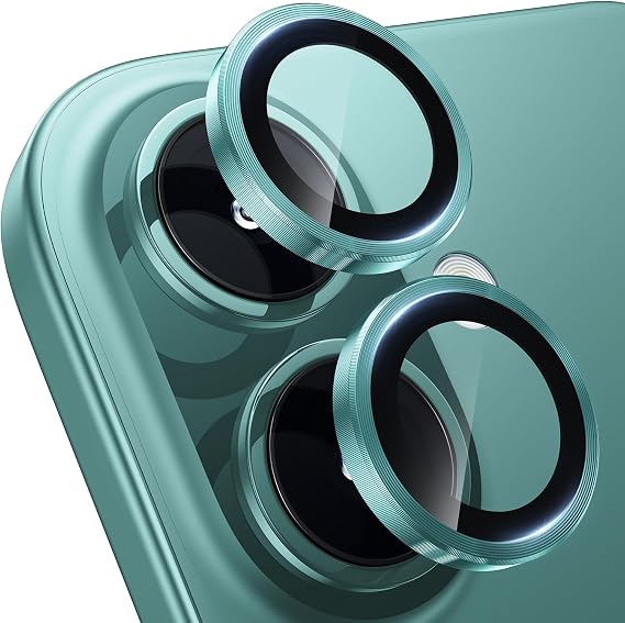 WSKEN iPhone 16 Plus/iPhone 16 Kamera Lens Koruyucu - [Orijinal Çekim Modeli] Kırılmaz Ultra HD Temperli Metal Cam Kamera Ekran Koruyucu Kapak Film Aksesuarları, Yeşil Titanyum