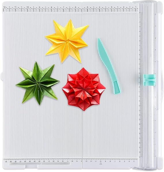 Craft Paper Trimmer & Scoring Board - 12.2x12.2 Inch Foldable Cutter for Scrapbooking, Card Making, Photo Albums