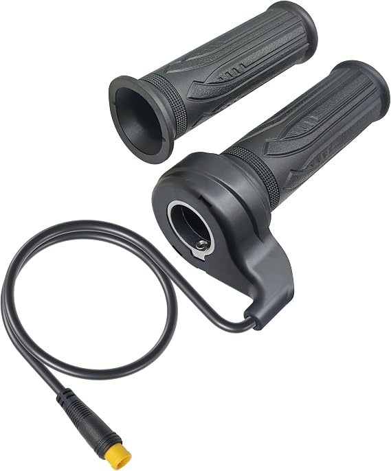 20X フルツイストスロットルグリップ、Ebike 12V-72Vに適合、電動自転車スロットル、Eバイク、スクーター、マウンテンバイク、トライクに適合、3ピン防水コネクタ