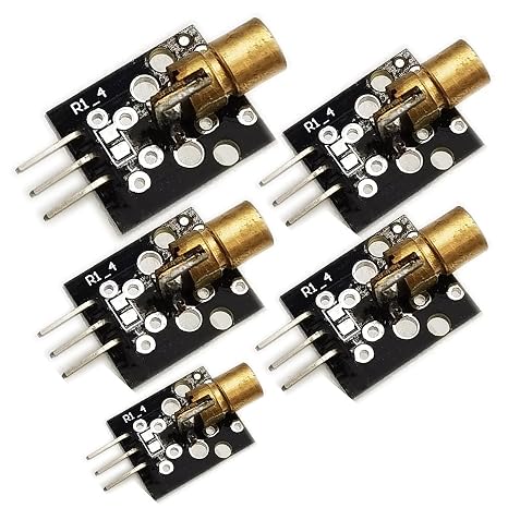 KIRO&SEEU 5pcs KY-008 Laser Transmitter 5V Laser Dot Diode Sensor Module Board for Arduino