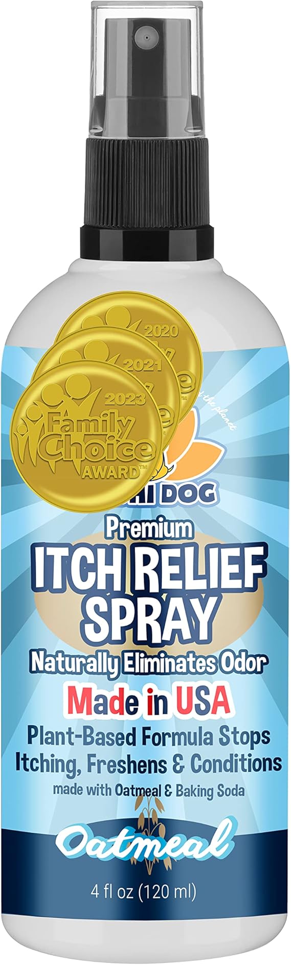 Bodhi Dog Itch Relief Spray - Natural Relief for Dry, Itchy, Allergic, or Bug-Bitten Skin - Safe for Dogs & Cats - Soothing Oatmeal Formula - Made in USA (Oatmeal, 4 Fl Oz)