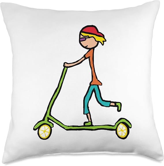 Micro Scooter Throw Pillow