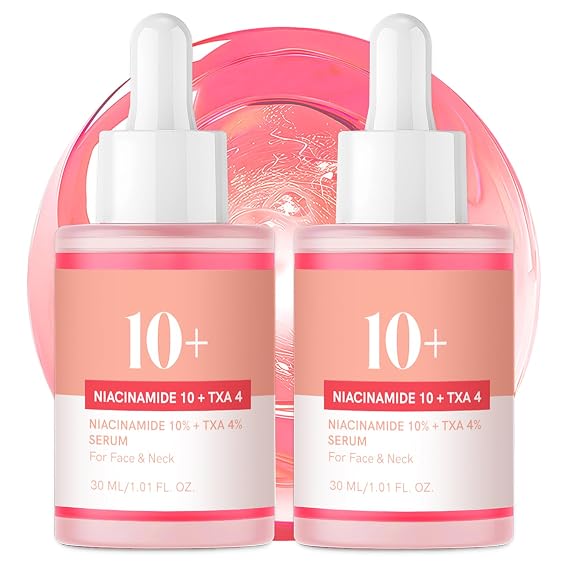 Niacinamide Serum, Niacinamide Serum 10% + TXA 4% Acid for Face, 2 Pack Tranexamic Hyaluronic Acid Essence for Face All-in-One Women Daily Korean Skincare Hydration, 30ml