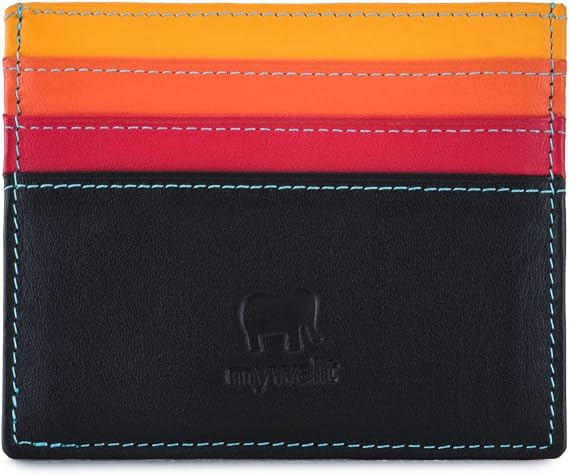 mywalit Multi-Color Leather Credit Card Holder | 3 Card Slots & ID Window Wallet