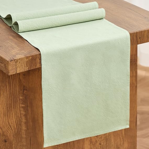 Letjolt Sage Green Cotton Table Runner 72 Inches