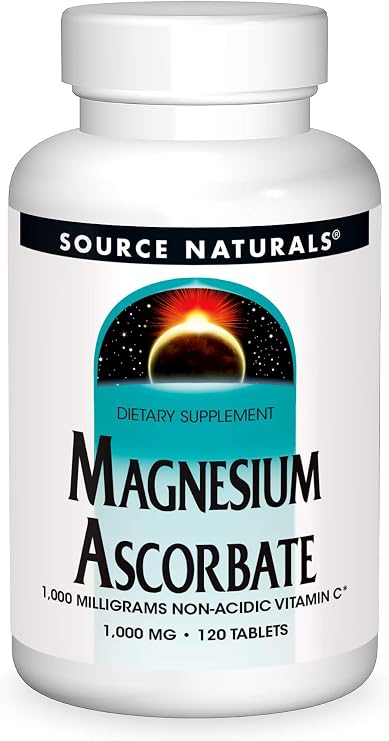 Source Naturals, Magnesium Ascorbate - 1000 mg, 120 Tablets | Gentle Non-Acidic Vitamin C*