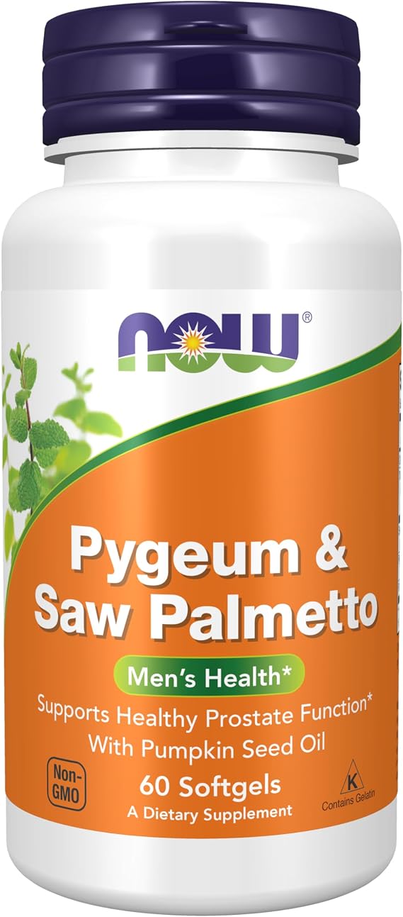 NOW Supplements, Pygeum & Saw Palmetto with Pumpkin Seed Oil, 60 Softgels