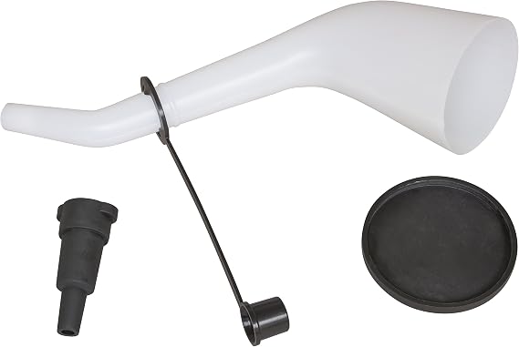 Lisle 18232 Offset Funnel with Cap & Lid Black
