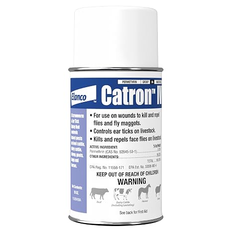 Catron IV, Animal Wound Spray, Controls Flies, Fly Maggots and Ticks on Livestock, 10 oz.