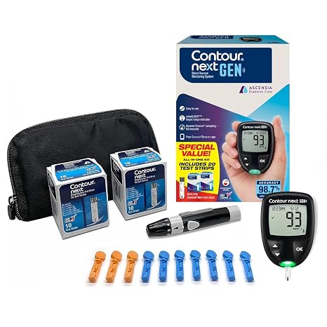 Ascensia CONTOUR NEXT GEN Blood Glucose Monitor All in One Kit + 20 Strips