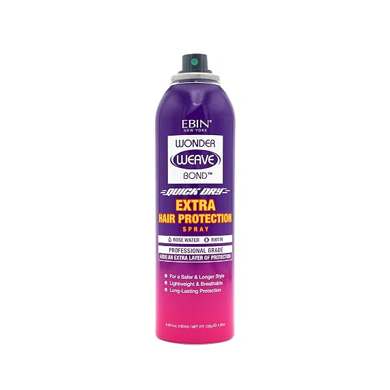 EBIN NEW YORK Wonder Weave Bond Hair Protection Spray 6.08 Fl Oz Lightweight Protective Barrier for Scalp and Hair Quick Weave Bond Glue Shield for Comfortable, Long-Lasting Style and Daily Use