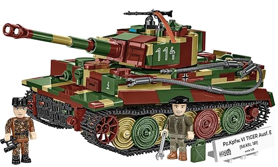 COBI Musee des Blindes Historical Collection WWII Pz.Kpfw. VI Tiger Ausf. E Tank Building Set, 870 Pieces