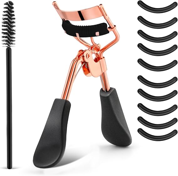 WLLHYF Eyelash Curler Kit,Metal Eye Lashe Curler,10 Replacement Refill Pad