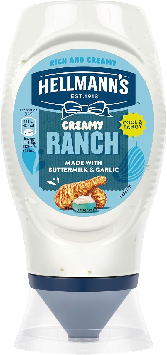 Hellmann's Creamy Ranch Sauce Made with Buttermilk & Garlic Cool & Tangy Flavour 245 g