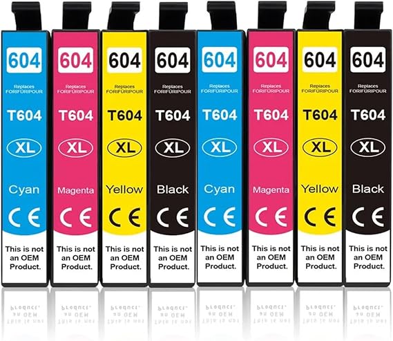 T604 Ink Cartridge Full with chip for Ep-Son T 604XL T 604 XL Compatible XP 2200 2205 3200 3205 4200 WF 2910 2930 2950 Printer(8pcs-2set)