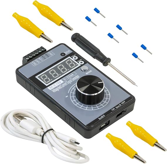 UCTRONICS DC 10V 0/4-20mA Current Voltage Signal Generator, USB Power Supply Interface Analog Simulator for PLC and Panel Debugging, Device Testing, Frequency Converter, Flow Valve (Without Battery)