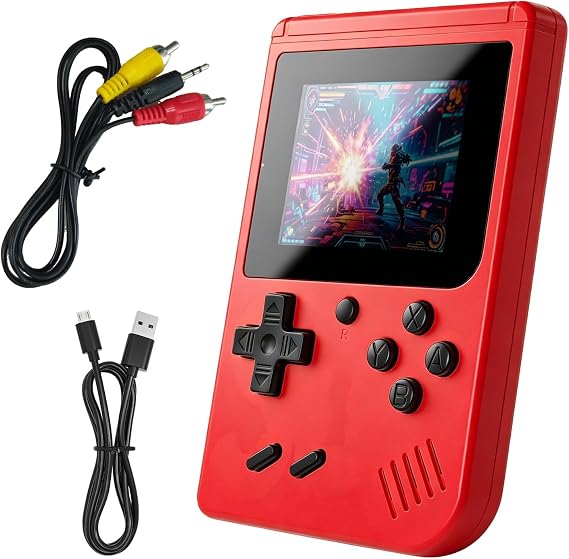 Handheld Game Console, 400 Integrierte Klassische Retro-Spiele, Gaming Handheld, Retro Handheld, 3,0-Zoll-IPS-Bildschir, Portable Game Console(Red)