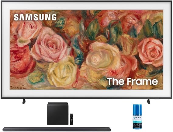 Samsung QN50LS03DAFXZA 50 Inch The Frame 4K Smart Quantum HDR TV with a Samsung HW-S800D 3.1.2 Ch Soundbar and Subwoofer with Dolby Atmos and Walts HDTV Screen Cleaner Kit (2024)