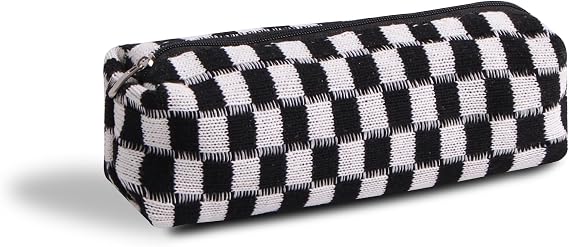 Pencil Case Pen Case Office College School Storage Bag Pouch Holder Box Organizer Makeup Pouch Cosmetic Bag Aesthetic Cute Pencil Case for Girls Boys Kids (Black)