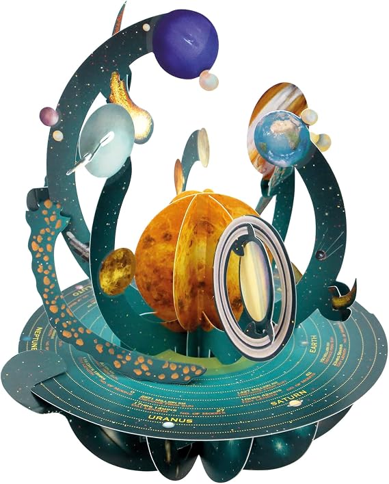 SANTORO Pirouette, 3D Pop Up Greeting Card - Solar System - For Kids, For Him, For Her | Space Card For Birthday