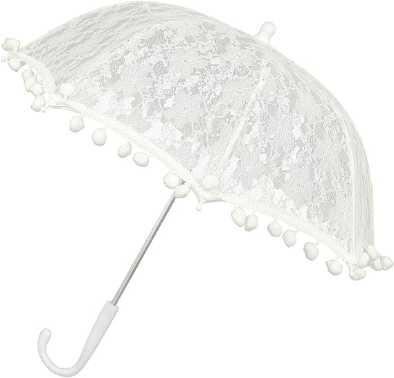 Handheld Parasol Bride Parasol Dance Lace Umbrella Decoration Wedding Accessories White Princess Wedding Bride Lace Umbrella