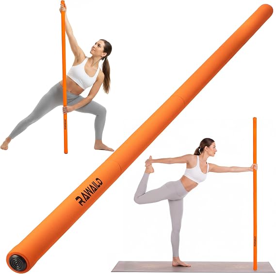 Yoga Stick, Upgraded 5ft Sturdy Steel Mobility Stick with Dumbbell Converter, Adjustable Gear for Stretching, Posture Correction, Weightlifting, Bench Presses, Squats & Home Strength Training