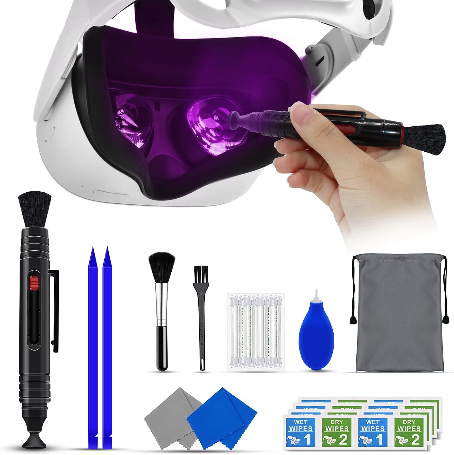 VR Headset Cleaning Kit, VR Lens Cleaning Pen for Oculus, Lens Pen Cleaning Kit for Hololens 2Xbox OneXbox 360PS4
