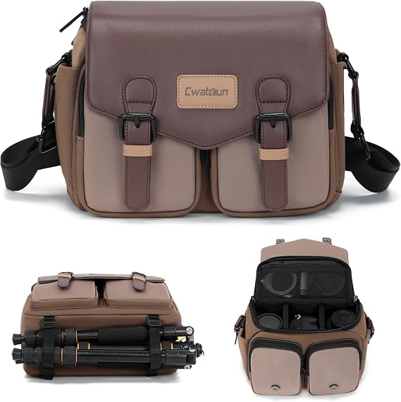 Cwatcun Camera Shoulder Bag, Waterproof Camera Sling Case for Photographers