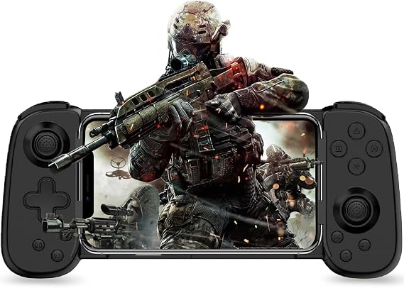 Megadream iPhoneコントローラー iPhone15/14/iOS 13.0以上/Android 6.0以上/iPad/PS3/4/Switch/PC用、クラウドゲーム/ストリーミング対応、ワイヤレス接続、ホールジョイスティック、6軸ジャイロスコープ、振動モーター、3段階ターボ、連射/連射ホールド、codモバイル用コントローラー iPhone/Android、モダンコンバット5用、黒い
