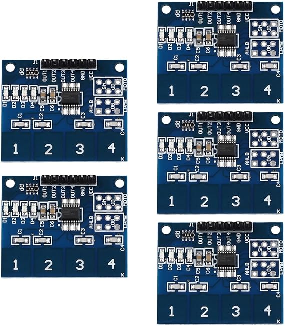 TTP224 Capacitive 4 Channels Touch Switch Module 4 Key Induction IC 2.4V to 5.5V Level State Indicator Onboard Module
