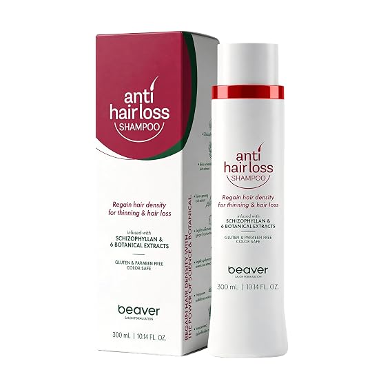 BEAVER Anti Hair Loss Shampoo, Hair Growth Shampoo, Clinically Tested, Eastern Herbal Ingredients, Reduce hair loss, Promote hair growth, Free from medicinal ingredients - 10.14 fl oz