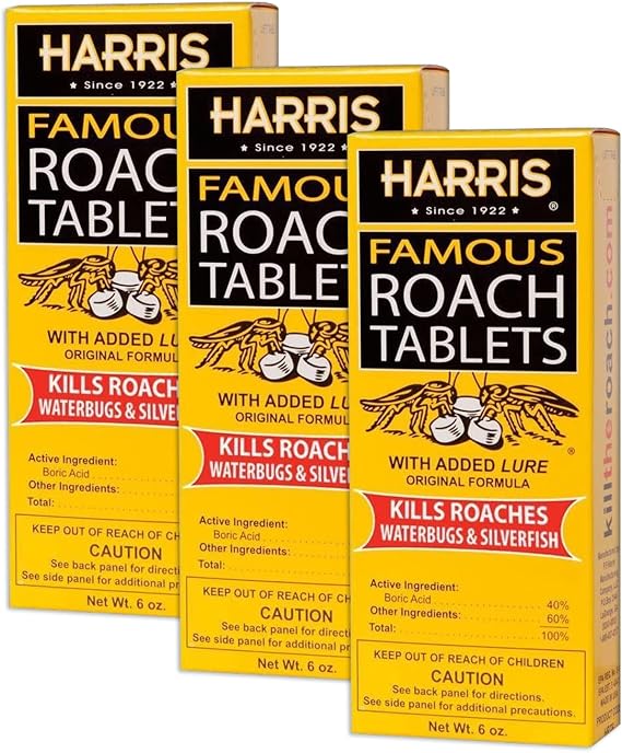 Roach & Silverfish Killer Tablets (6oz), 145+ Tablets Included, Treats a Minimum of 12 Rooms - 3 Packs Included