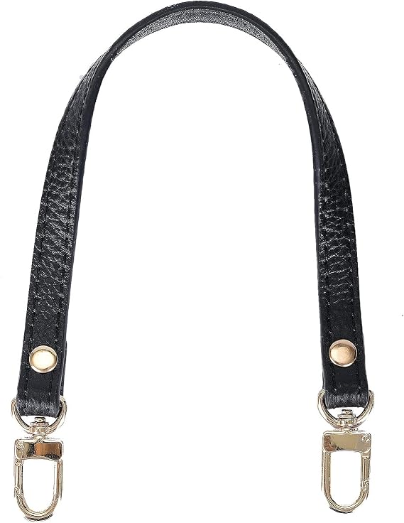 VanEnjoy Full Grain Leather Wristlet Keychain Strap with 2 Square Locks (Black)
