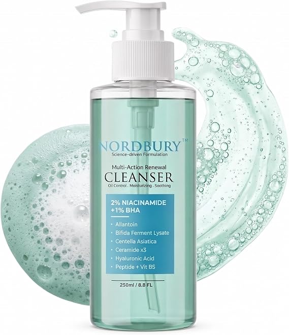 Renewal Face Wash with Salicylic Acid, Niacinamide, CICA, Ceramide & HA