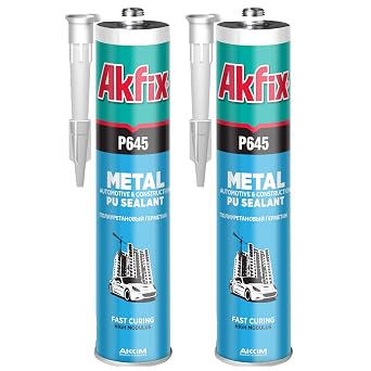 Akfix P645 Seam Sealer Automotive Beige (2x10.1 Oz.) - Urethane Autobody Seam Sealer Adhesive for Metal Joints, RV Roof Sealant, Sandable, Paintable, Fast Curing and Durable Bonding | Beige, 2 Pack