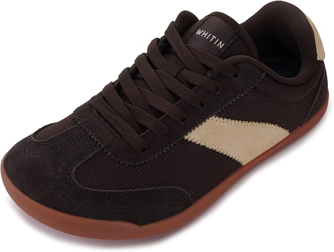 WHITIN Women's Wide Toe Box Barefoot Shoes Retro Style W608
