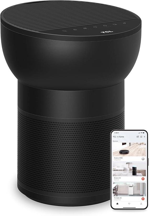 TCL Breeva A2 Air Purifiers for Home Bedroom with Ionizer Up to 441 ft2, Auto Mode, H13 True HEPA Filter, 26db Quiet Air Cleaner Filter 99.97% Allergies Smoke Odor Pet Hair Dust Pollen Mold