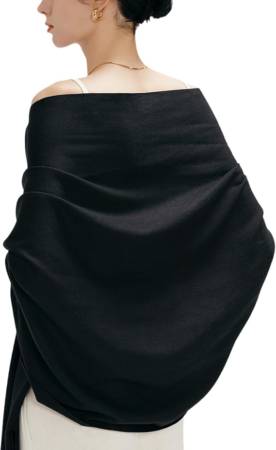 maamgic Women's Scarf Shawl Wrap Cashmere Feel Winter Scarf for Wedding | Soft Cotton Blend, Lightweight, Oversized Blanket Scarf, Perfect For Evening Dresses,Anniversaries & Flights