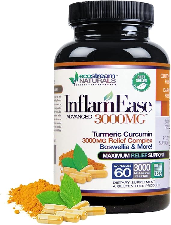 The Original InflamEase Day or Night Use, 3000 MG Triple Strength, 60 Caps