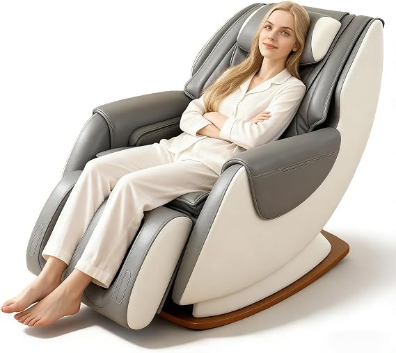 2026 Massage Chair Full Body, Rocking Massage Chair Full Body Recliner with Shiatsu Massage, Heated Foot Rolle, Automatic Programs, Remote Control