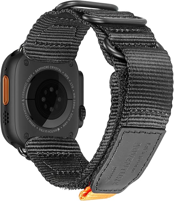 Rugged Nylon Band Compatible with Apple Watch, for iWatch 42/44/45/38/40/41/49mm, Military Strap For Ultra 1/2 Series 10/9/8/7/6/5/4/3/2/1/SE Men Women