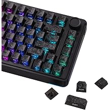 EPOMAKER SmokFiber Keycaps Set - 120 Keys Side-Printed PC Shine-Through Keycaps, Cherry Profile, Non-Slip, MX-Stem Compatible for 61/68/84/87/98/100/104 ANSI Layout Mechanical Gaming Keyboards
