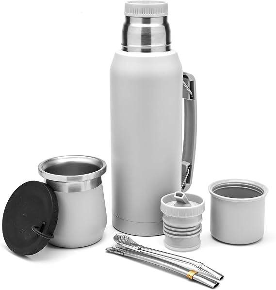 BALIBETOV 1000ml Mate Set - Mug Thermal Bottle Pourer & Bombilla