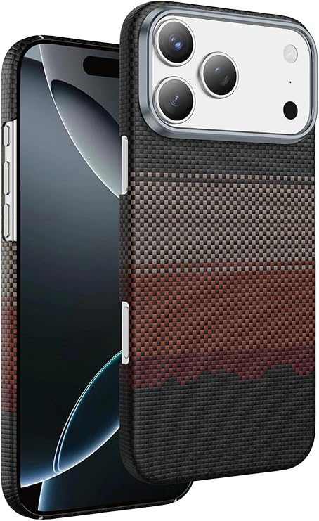 CONSTRAIN - iPhone 17 Pro ile uyumlu Apple Kılıf Magsafe ile uyumlu Şarj Özellikli Ultra Slim Aramid Karbon Fiber Kevlar Kapak