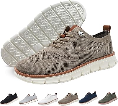 Mens Business Casual Shoes Breathable Loafers Lace-Up Lightweight Sneakers Walking Footwear Breeze Shoes Oxfords