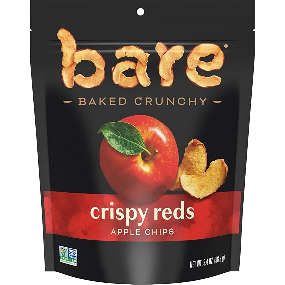 bare Baked Crunchy Apple Chips, Fujis & Reds, 3.4oz Bag